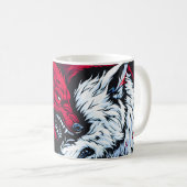 Dual Wild Lunar Wolf Kaffeetasse (VorderseiteRechts)