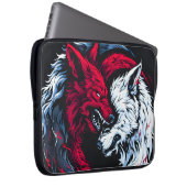 Dual Wild Lunar Wolf Laptopschutzhülle (Vorne Rechts)