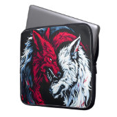 Dual Wild Lunar Wolf Laptopschutzhülle (Vorderseite Links)