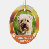 Duale benutzerdefinierte Foto Name Jahr Herbstdeko Keramik Ornament (Rechts)