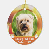 Duale benutzerdefinierte Foto Name Jahr Herbstdeko Keramik Ornament (Links)