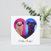 Duale Duo-Split-Foto-Herzmuskeln Niedliche Karte (Stehend Vorderseite)