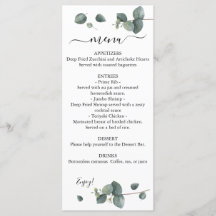 Duale Eukalyptus Greenerity Wedding Menu