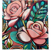 Duale Rose: Eine spektakuläre Blumenübereinkunft Duschvorhang (Vorderseite)
