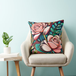 Duale Rose: Eine spektakuläre Blumenübereinkunft Kissen