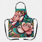 Duale Rose: Eine spektakuläre Blumenübereinkunft Schürze (Vorderseite)