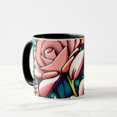 Duale Rose: Eine spektakuläre Blumenübereinkunft Tasse (Vorderseite Links)