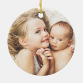 Duale Seite Avacado Baby's First Christmas w. Foto Keramik Ornament (Hinten)