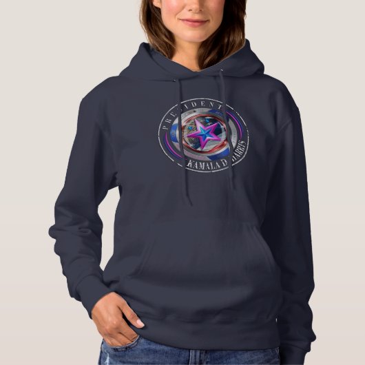 Duale Seite Harris-Walz Wing/Briefmarke Medallion Hoodie (Vorderseite)