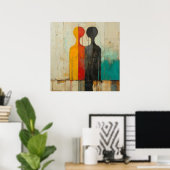 Dualität – Abstrakte Figuren aus Licht und Schatte Poster (Heimbüro)
