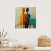 Dualität – Abstrakte Figuren aus Licht und Schatte Poster (Küche)