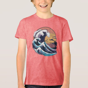 Dualität der Natur - ruhiger Strand und Sturm von Tri-Blend Shirt
