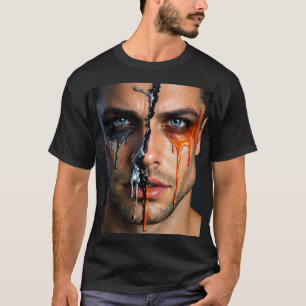 Dualität im Inneren – Abstraktes männliches Porträ T-Shirt