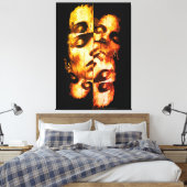 Dualität in Gold - Abstraktes, modernes Portrait Leinwanddruck (Insitu (Schlafzimmer))