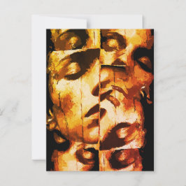 Dualität in Gold - Abstraktes, modernes Portrait Postkarte