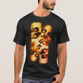 Dualität in Gold - Abstraktes, modernes Portrait T-Shirt