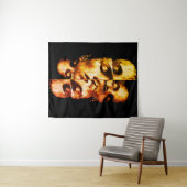 Dualität in Gold - Abstraktes, modernes Portrait Wandteppich (Beispiel (Horizontal))