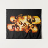 Dualität in Gold - Abstraktes, modernes Portrait Wandteppich (Vorderseite (Horizontal))