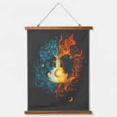 Dualität - Mythisch Wandteppich Mit Holzrahmen (Vorderseite)