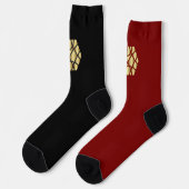 Dualitäts-Socken – Rot & Schwarz Socken (Linkes Detail)