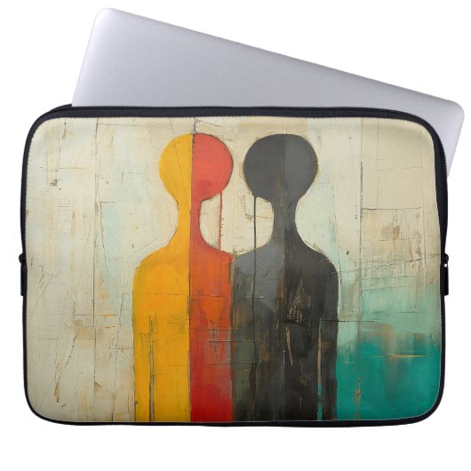 Duality – Abstract Figures of Light and Shadow Laptopschutzhülle (Vorderseite)