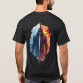 Duality Warrior - Fire & Ice Knight Fantasy Design T-Shirt (Rückseite)