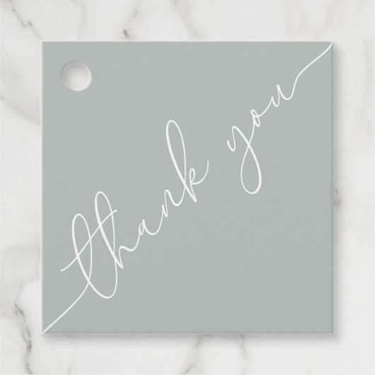 Dualseitige Babydusche Danke Square Gefälligkeitst Geschenkanhänger (Vorderseite)