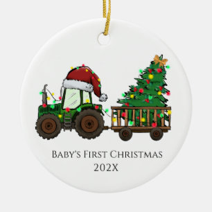 Dualsiedtes Baby's First Christmas Truck w. FOTO O Keramik Ornament
