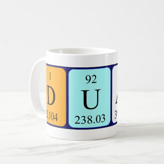 Duarte Periodenname Tasse (Vorderseite Links)