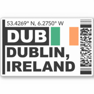 DUB Dublin Boarding Pass - Ireland Travel Aufkleber