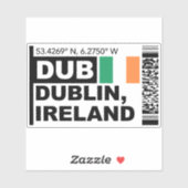DUB Dublin Boarding Pass - Ireland Travel Aufkleber (Blatt)