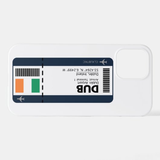 DUB Dublin Boarding Pass - Irland Ticket iPhone Hülle (Rückseite (Horizontal))