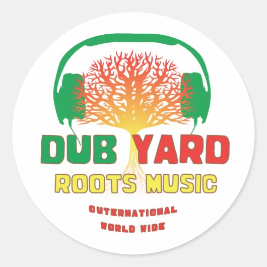 Dub Yard Roots Music Runder Aufkleber (Vorderseite)