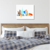 Dubai Aquarellskyline Leinwanddruck (Insitu (Schlafzimmer))