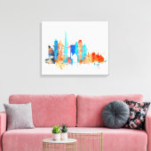 Dubai Aquarellskyline Leinwanddruck (Insitu (Wohnzimmer))