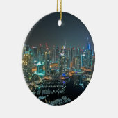 Dubai, Arabische Emirate-Skyline nachts Keramik Ornament (Rechts)