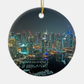 Dubai, Arabische Emirate-Skyline nachts Keramik Ornament (Vorne)
