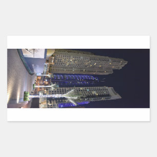 Dubai-Architektur nachts Rechteckiger Aufkleber