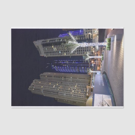 Dubai-Architektur nachts Seidenpapier (Vorderseite)