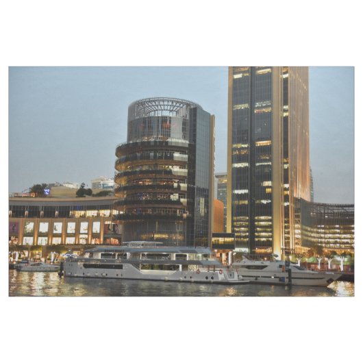 Dubai-Architektur nachts Stoff (Yard (91,4 cm))