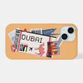 Dubai Boarding Pass iPhone 15 Hülle (Rückseite (Horizontal))