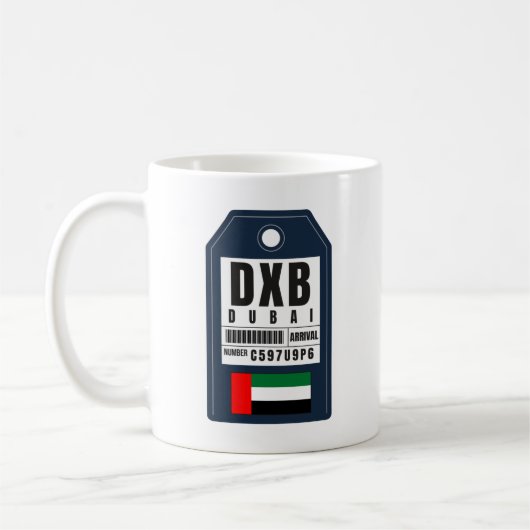 Dubai Boarding Pass - Vereinigte Arabische Emirate Kaffeetasse (Links)