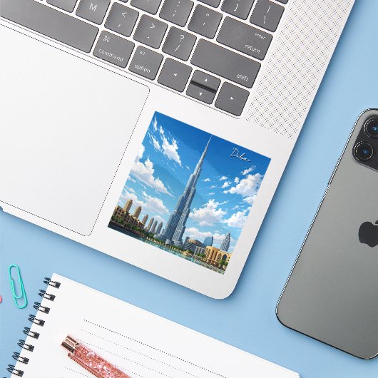 Dubai Burj Al Arab UAE Travel Aufkleber (Laptop mit iPhone)