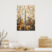 Dubai Burj Khalifa Abstract Drip Painting Poster (Küche)