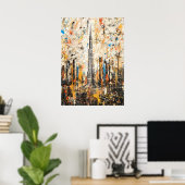Dubai Burj Khalifa Abstract Drip Painting Poster (Heimbüro)