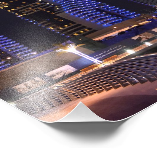 Dubai Cayan Tower in der Nacht Fotodruck (Ecke)