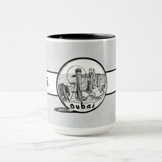 Dubai City Elegant Leinen Ringer 15oz Tasse (Zentrum)