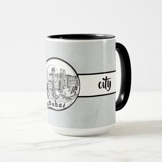 Dubai City Elegant Leinen Ringer 15oz Tasse (VorderseiteRechts)