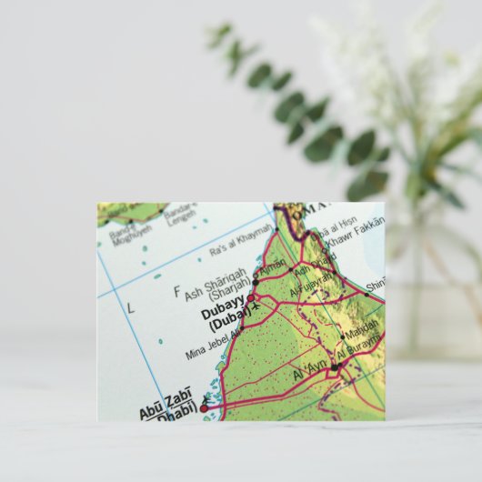 Dubai City Map Postkarte (Stehend Vorderseite)