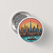 Dubai City Skyline mit Hochhäusern Button (Vorne & Hinten)